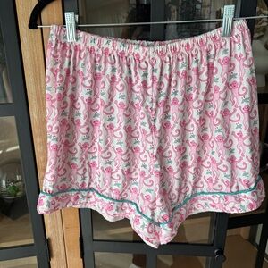 Monkey Pajamas shorts print rollerrabbit pink green trim amazon